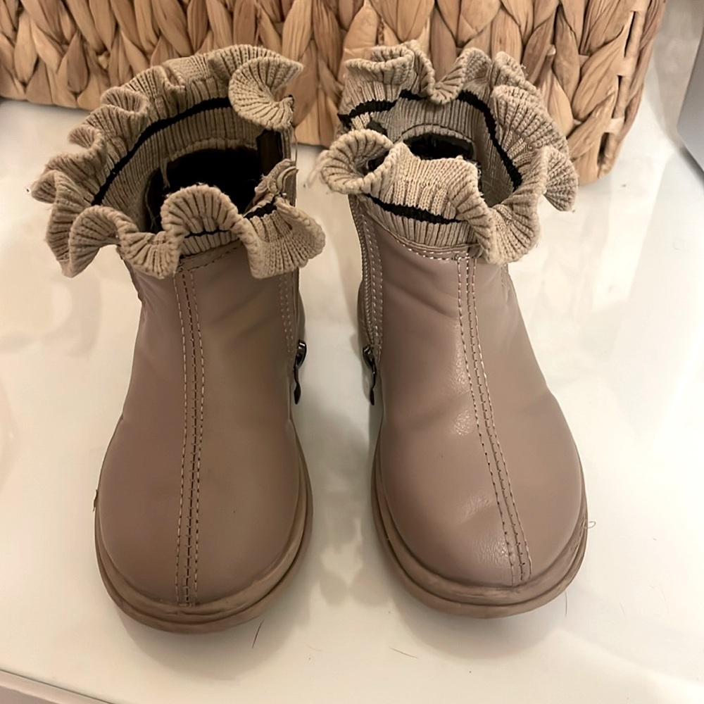 Mia Belle Beige Ruffle Boots
